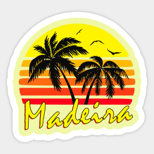 Madeira Portugal Retro Sunset Sticker